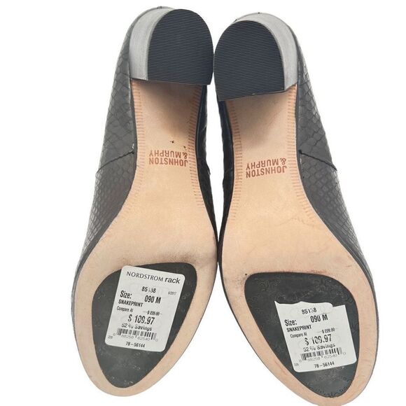 Johnston Murphy Women's Boot Sz 9 Block Heel Snakeprint Bk Leather Chelsea $228 - Picture 6 of 8